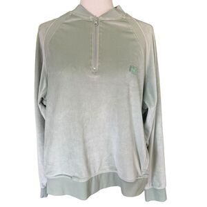 Melody Ehsani Women's Quarter Zip Long Sleeves Sweater Sz Medium Light Green